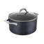 Tower Trustone Induction Casserole Dish with Lid, Non Stick Ceramic Coating, Easy to Clean, Dishwasher Safe, Violet Black, 24 cm, 5.4L