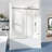 68-73" W X 66" H Frameless Single Sliding Shower Tub Door with 3/8" (10mm) Clear Tempered Glass, Shatter-Resistant Film & Installation Hole Locator - Square Top Rail-122270781