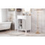 Meuble-lavabo de 24 po en bois massif avec lavabo supérieur, armoire de rangement moderne avec 2 portes à fermeture douce et tablette réglable | Idée de cadeau