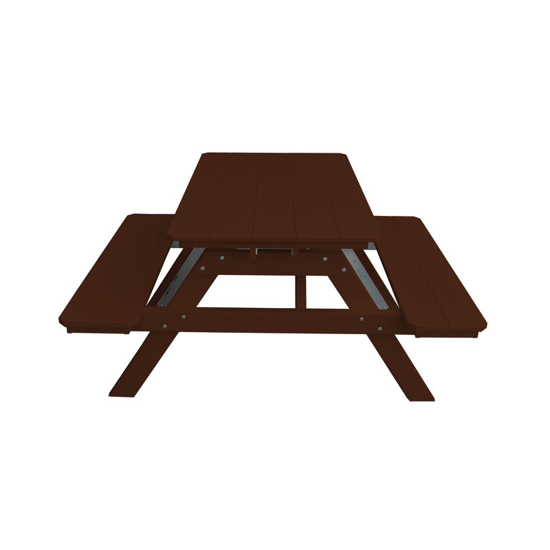 Table de pique-nique rectangulaire, L 44 po x L 60 po, Brun Tudor