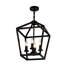 4 - Luminaire noir, lanterne de style industriel avec cage ouverte, base E12, hauteur réglable pour prise de plafond rustique, salle à manger suspendue