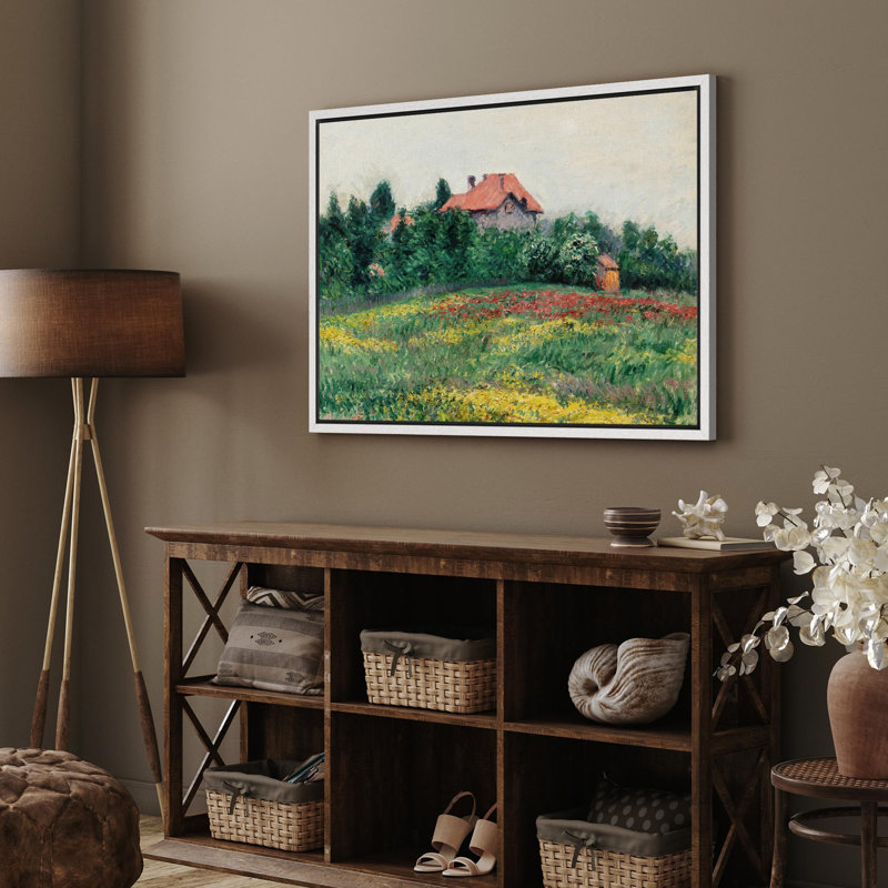 Campagne, champs floraux, peinture à l'huile, nature vibrante, paysage rustique, illustrations, H 24 po x l 16 po, Blanc