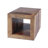 16 Inch Cube Shape Rosewood Side Table With Floor Shelf.
