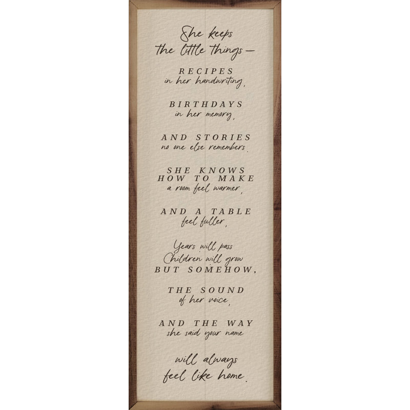 She Keeps The Little Things, 12x36
