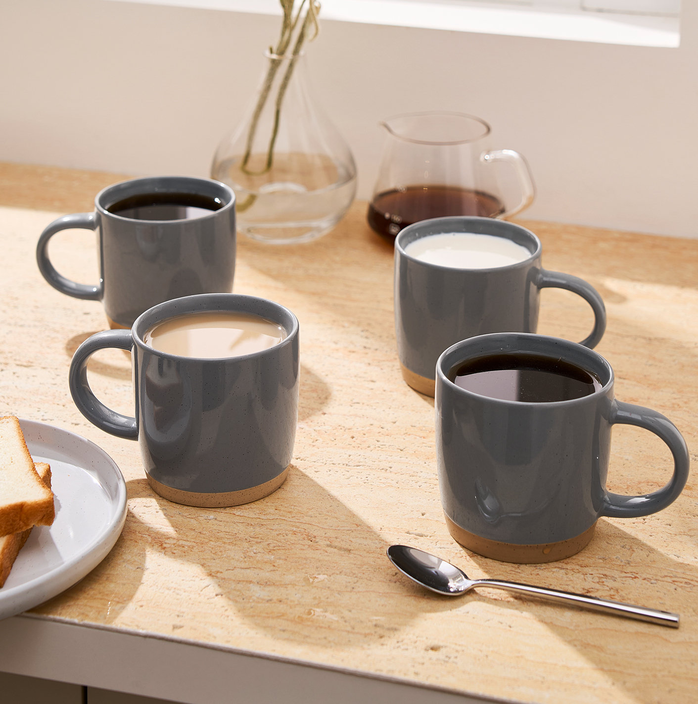 Daytona Stoneware Mug, Dark Gray