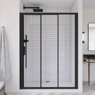 Porte de douche coulissante semi-encadrée l 56 à 60 po x H 70 po