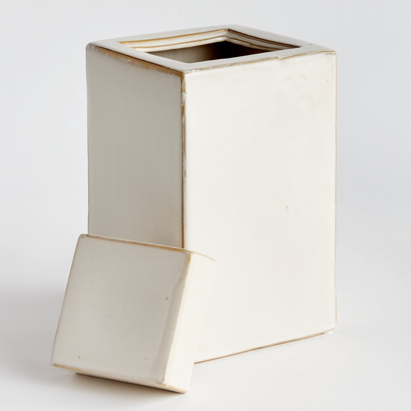 Ophelia Jar Large, 11.25" H x 6.25" W x 6.25" D, Cream