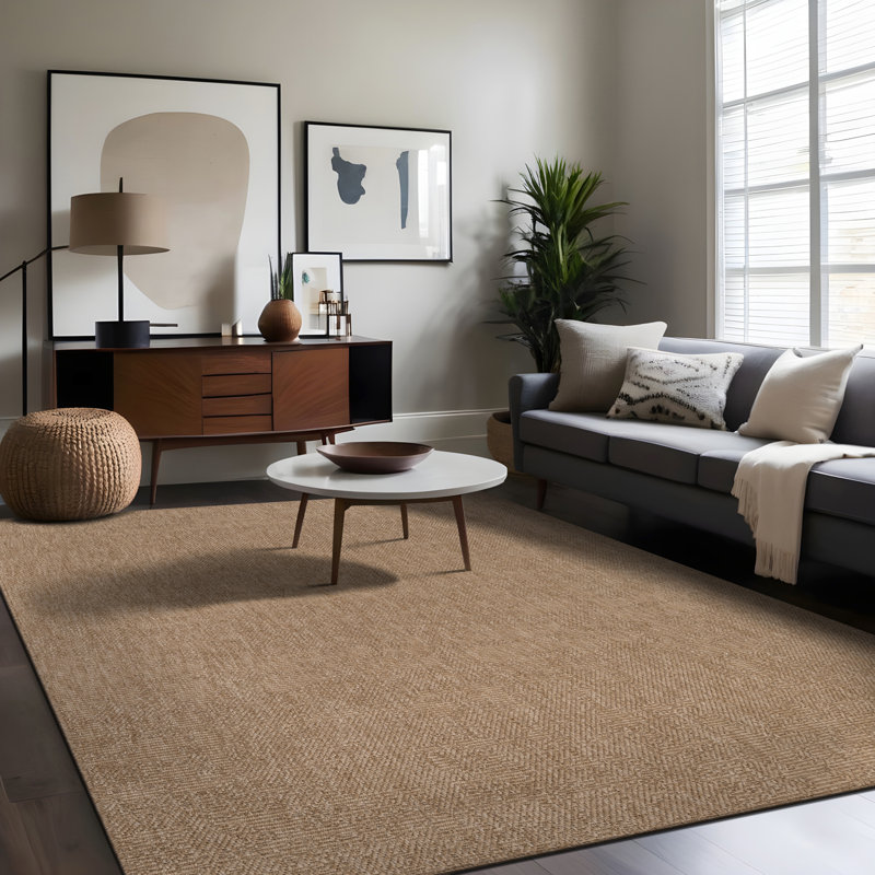 Nadene Natural Beige Indoor Area Rug, Rectangle 10' x 14'
