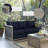 Andrei Outdoor Patio Wicker Rattan Sofa In Gray Navy