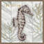 «Grey Gold Chevron Seahorse» par Tre Sorelle Studios, reproduction d'art sur toile encadrée-109411144