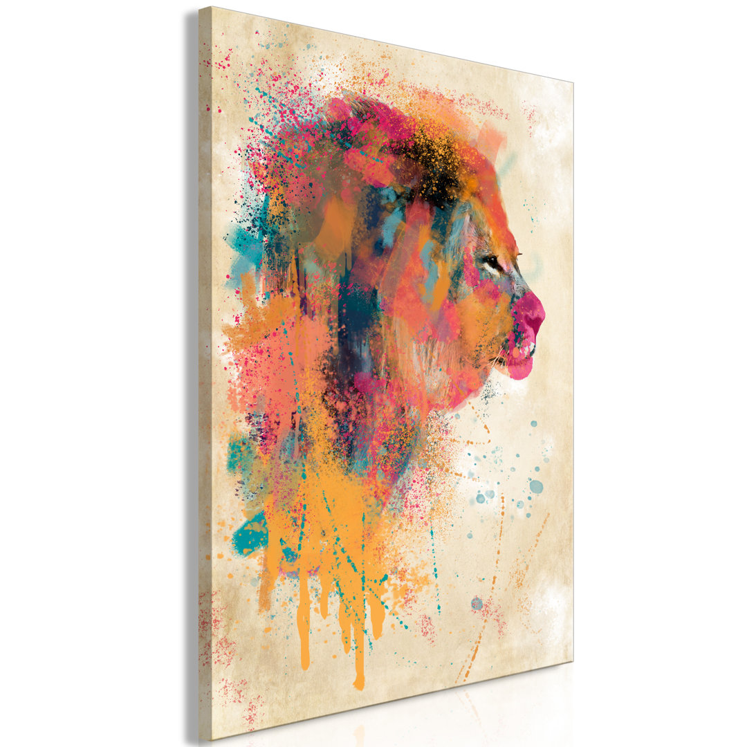 Leinwandbild Watercolor Lion