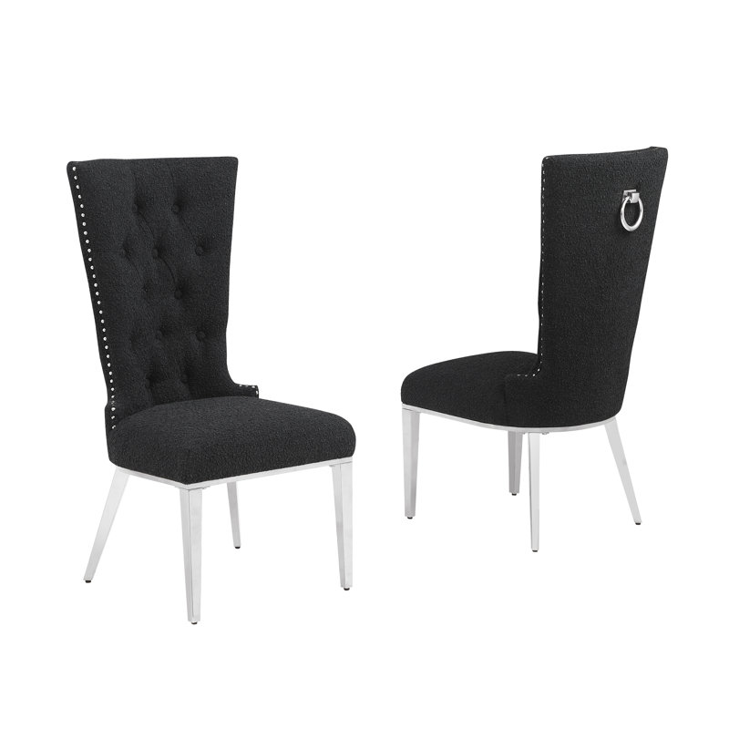 Chaises d'appoint Elegant Boucle, Noir, noir, noir, noir, Argent argent