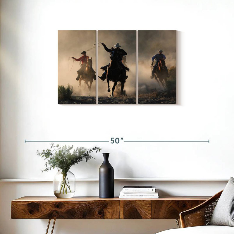Lelar Cowboys In Action, 20" H x 33" W