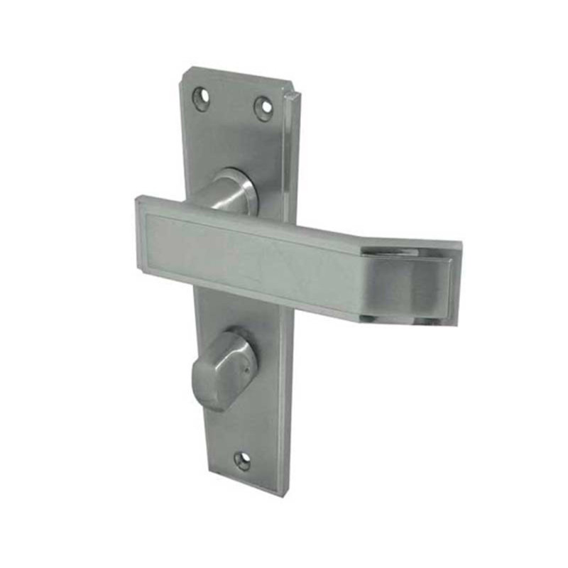 Deco Privacy Door Handle, Satin Chrome