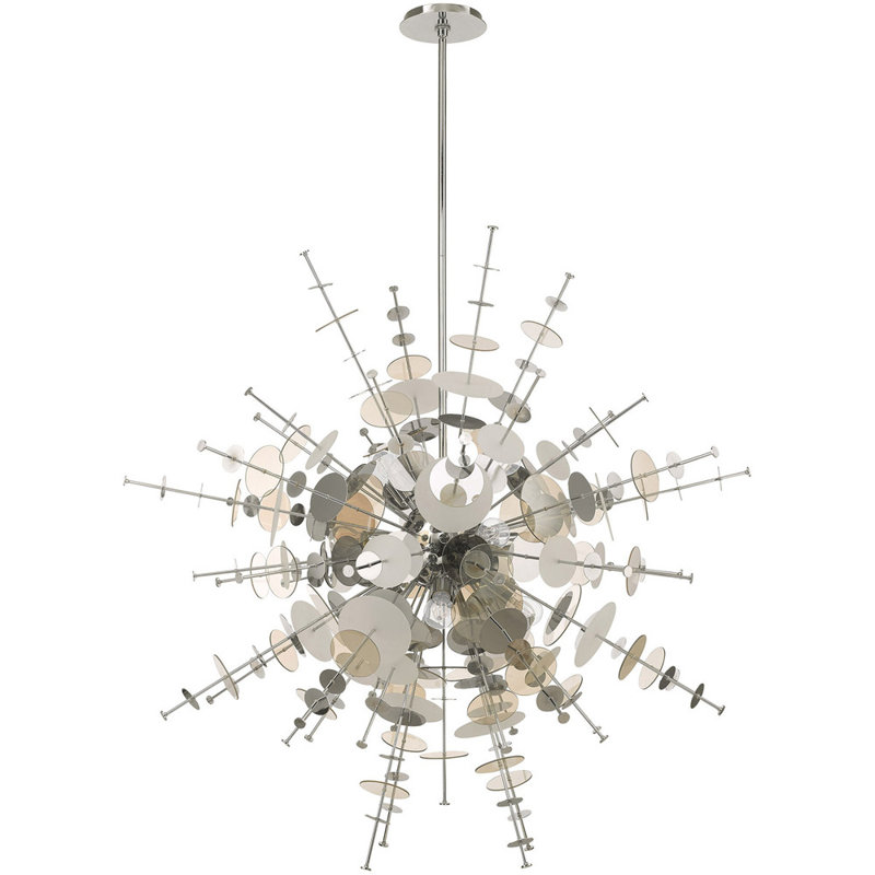 Luminaire suspendu sphère 12 lumières, Argent