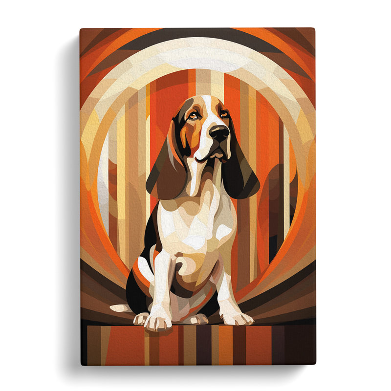 Basset Hound Deco - Print, 50cm H x 35cm W x 3cm D