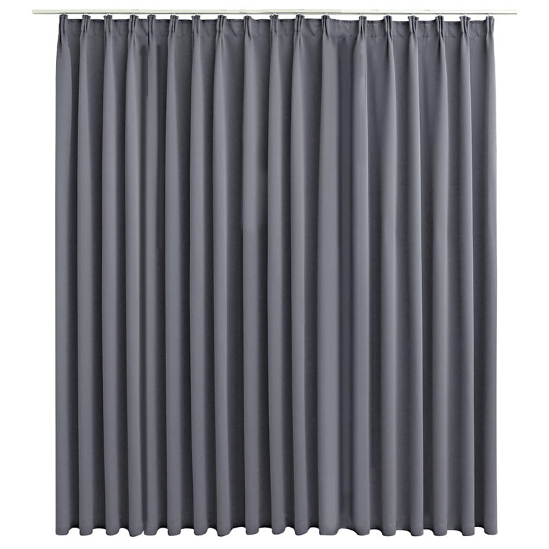  Blackout Curtain With Hooks 114.2X96.5", Gray