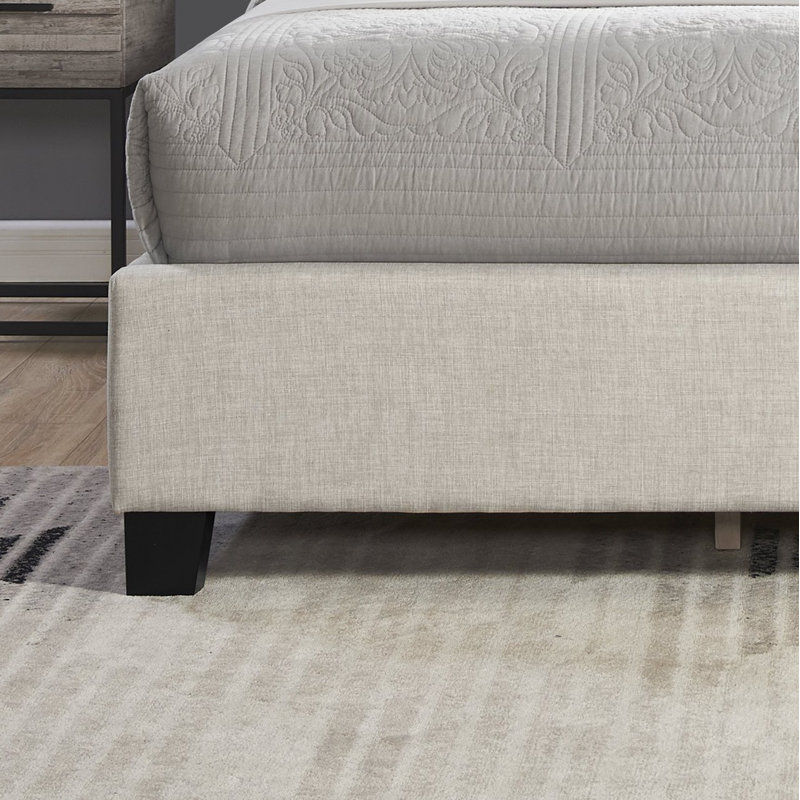 Lit standard capitonné Dorthy, Grand, Mélange de polyester brun clair
