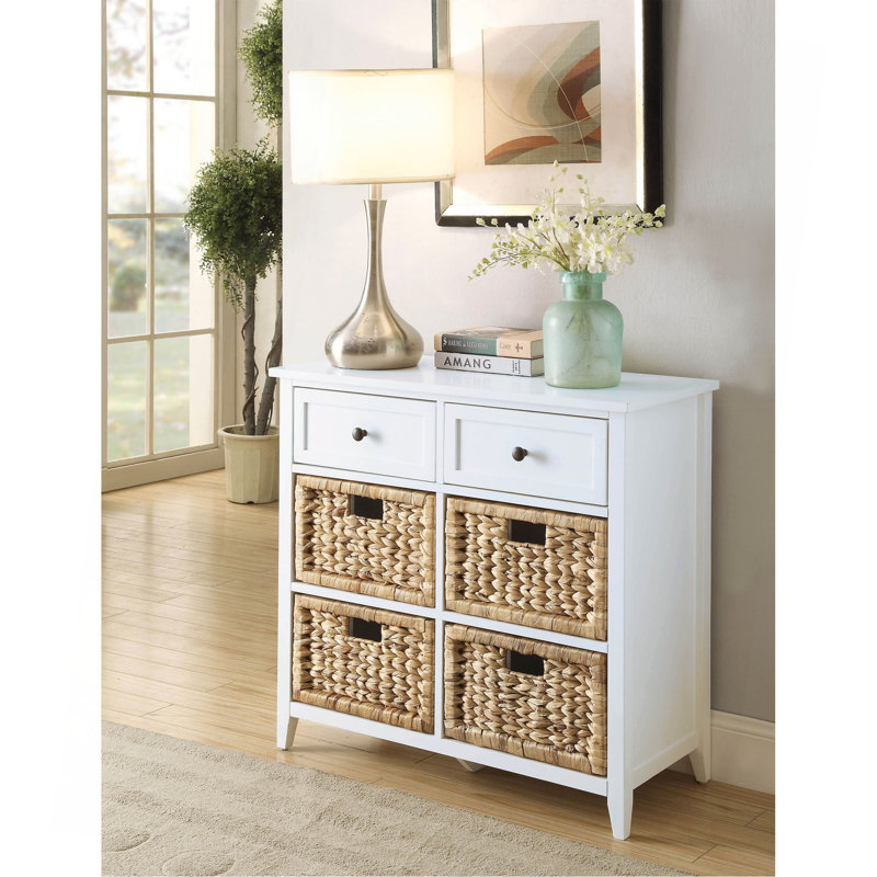Flavius 6-Drawer Rectangular Accent Chest, White