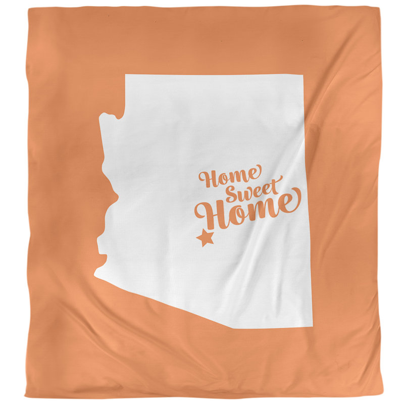 Housse de couette réversible simple rutland vermont love, Polyester brossé, Housse de couette simple TG, Orange