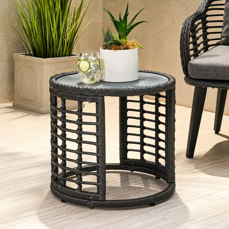 Table d'appoint tendance gris, P 18,08 po x l 16,11 po, 11,87 lb, Coussin gris / cadre gris