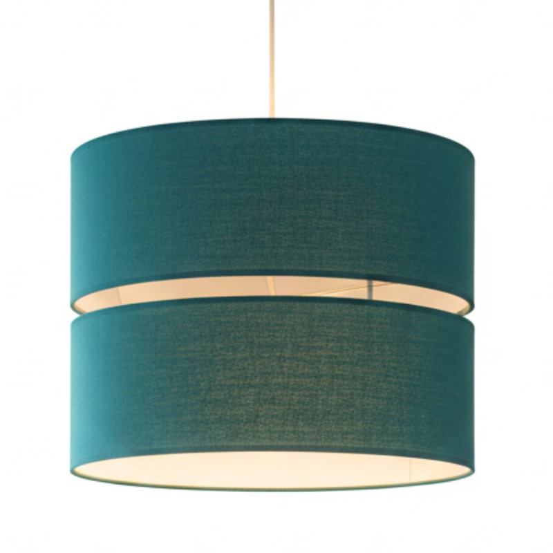 21.5cm H Cotton Drum Pendant Shade ( Screw On ), Teal