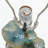 D15x29.5" Verdant Agate-Slice Table Lamp w/ Marble Base