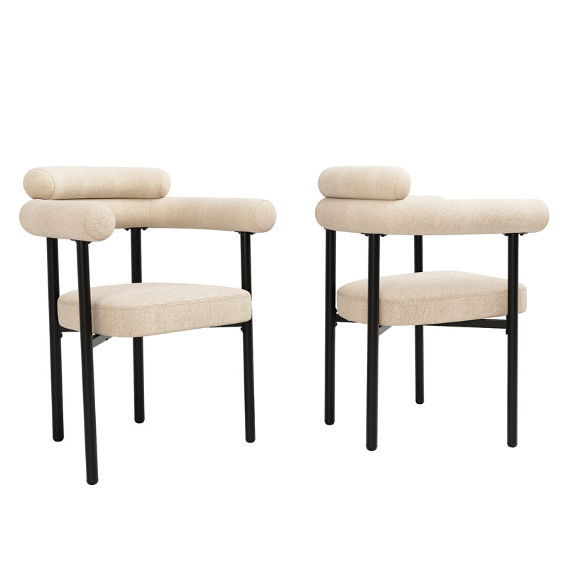 46.5cm H Upholstered Back Armchair, Beige