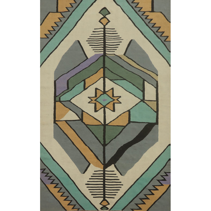Tapis oriental en laine Fat Weave Kilim 6 x 9