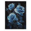 «Dark Aqua Roses Elegance At Night I», art mural en bois Roses, sur bois de pin naturel-1940090199