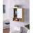 Bathroom Wall Cabinet with Double - Door, Bottom Shelf, Wavy - Patterned Doors, Adjustable Inner Shelf, Easy Installation, Natural Wood
