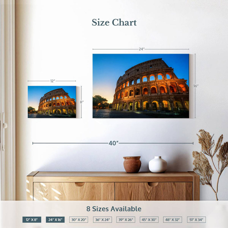 Lilie Colosseum In Italy, 16" H x 24" W
