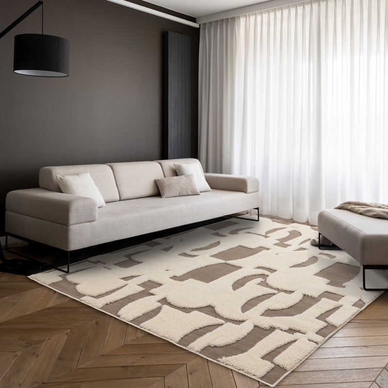 Tapis gris-blanc Hopwood, Rectangle 7 pi 10 po x 10 pi 6 po