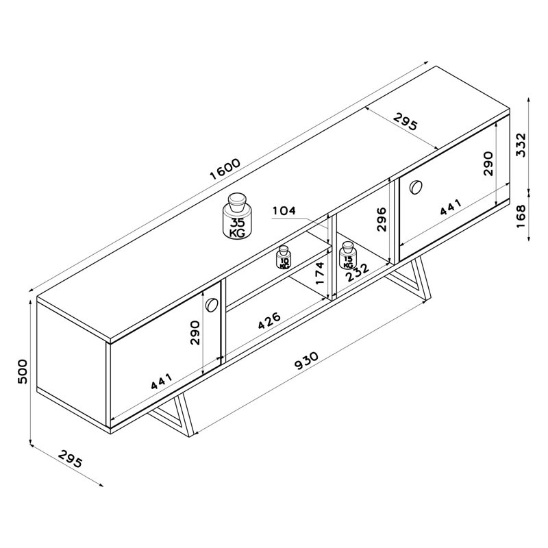 Zula Unfinished TV Stand for TVs up to 48"