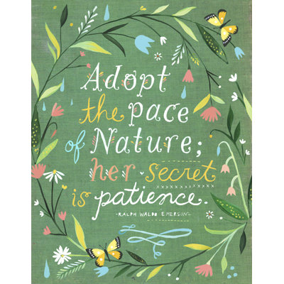 «Pace of Nature» par Katie Daisy, art textuel sur toile