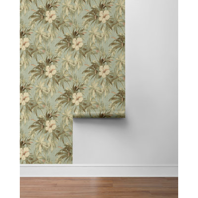 Rouleau de papier peint adhésif pelez et collez Coastal Garden l 20,5 po x L 18 pi