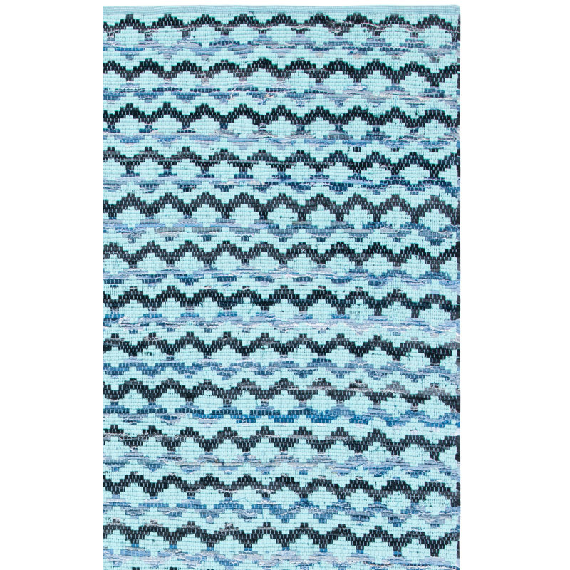 Annia Hand Woven Cotton Geometric Rug, Rectangle 3' x 5'