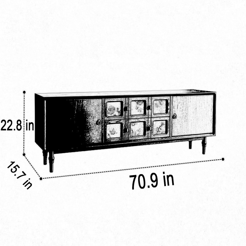 Nouveau meuble télé vintage chinois, Noir