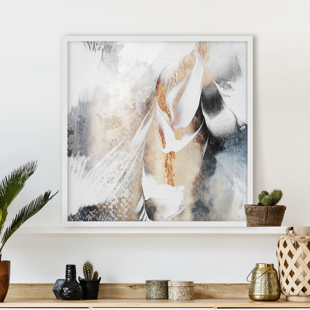 Gerahmtes Poster Golden Abstract Winter