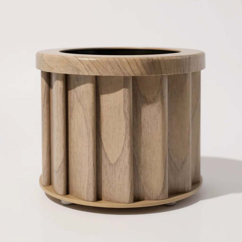 Pot rond Strata, H 5,13 po x l 6,25 po x P 6,25 po, Brun cendré