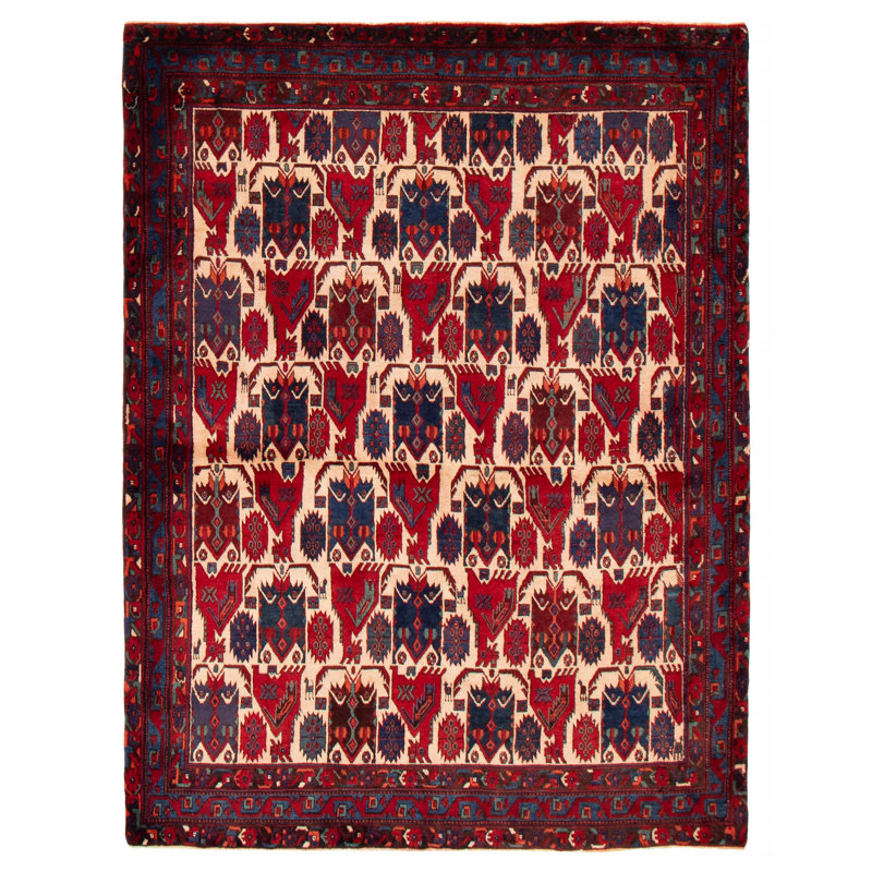 Tapis crème / rouge Melis Vintage 5 pi 6 po x 7 pi 2 po