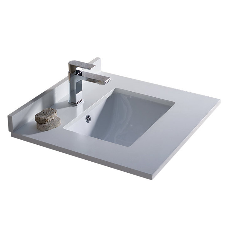 Oxford Ceramic Rectangular Drop-In Bathroom Sink with Overflow