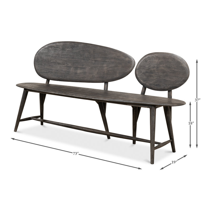 Melva Solid Wood Dining Bench, Gray