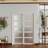 Sliding Door–5 Lite Frosted Glass Panel Design White MDF With Built-In Handles & Smooth Sliding Hardware-111767826