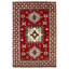Tapis oriental rouge foncé / ivoire / vert en laine noué à la main-1352628229
