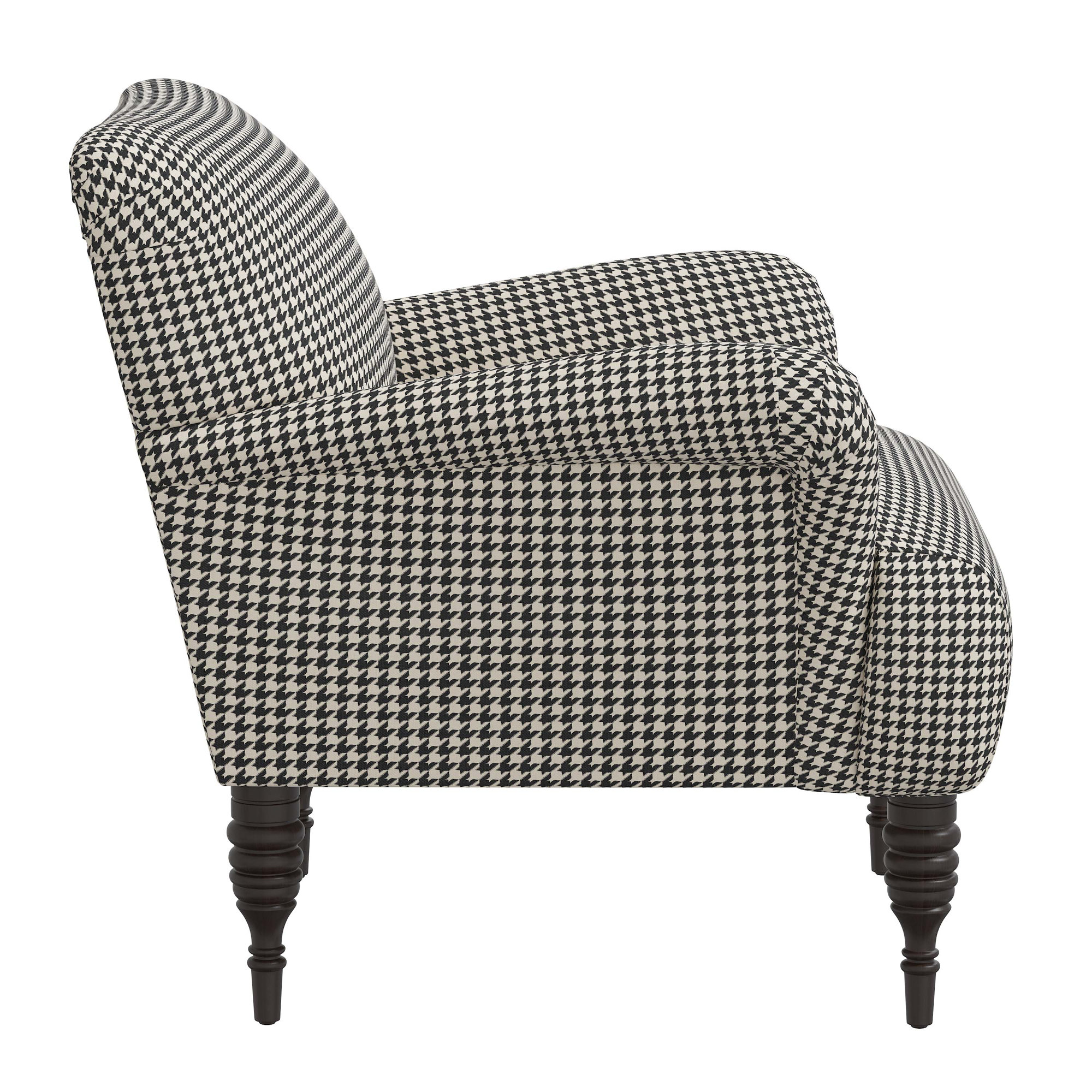 Bershire Upholstered Armchair, Chunky Houndstooth Charcoal