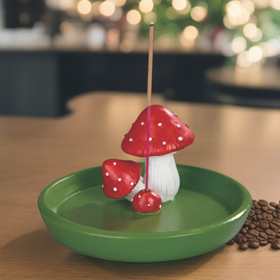 4.25"H Mushroom Incense Burner