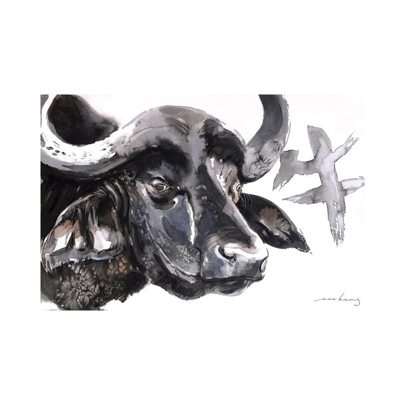 Niu by Soo Beng Lim - Wrapped Canvas Painting, 30.48 cm H x 45.72 cm W