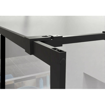 34" X 72" Shower Door Walk-In Black Finish