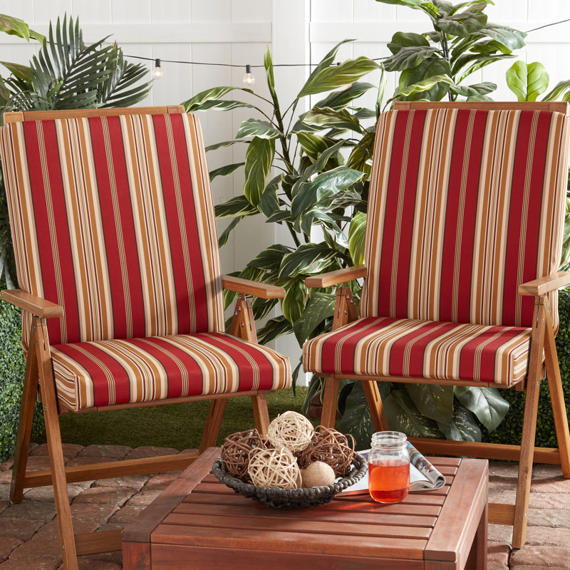 High Back Dining Chair Pad, Roma Striped